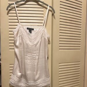 White House Black Market Ivory Lace Trim Camisole